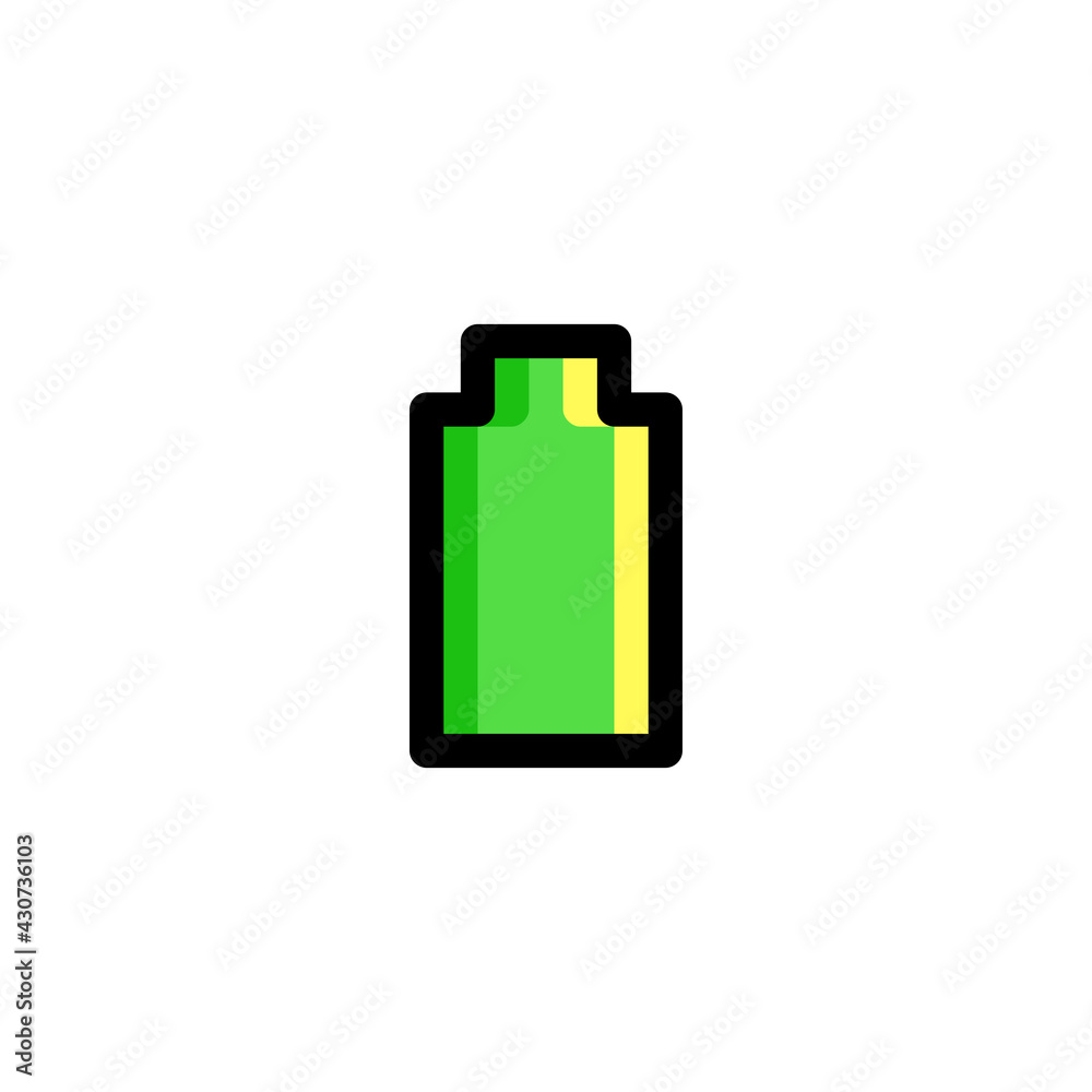 Battery Full Capacity Icon, isolated on white. User Interface Outline Icon.. Battery Full Capacity Icon, isolated on white. User Interface Outline Icon..