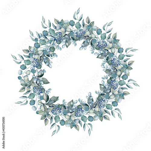 Vector frame with herbals and leaves. 