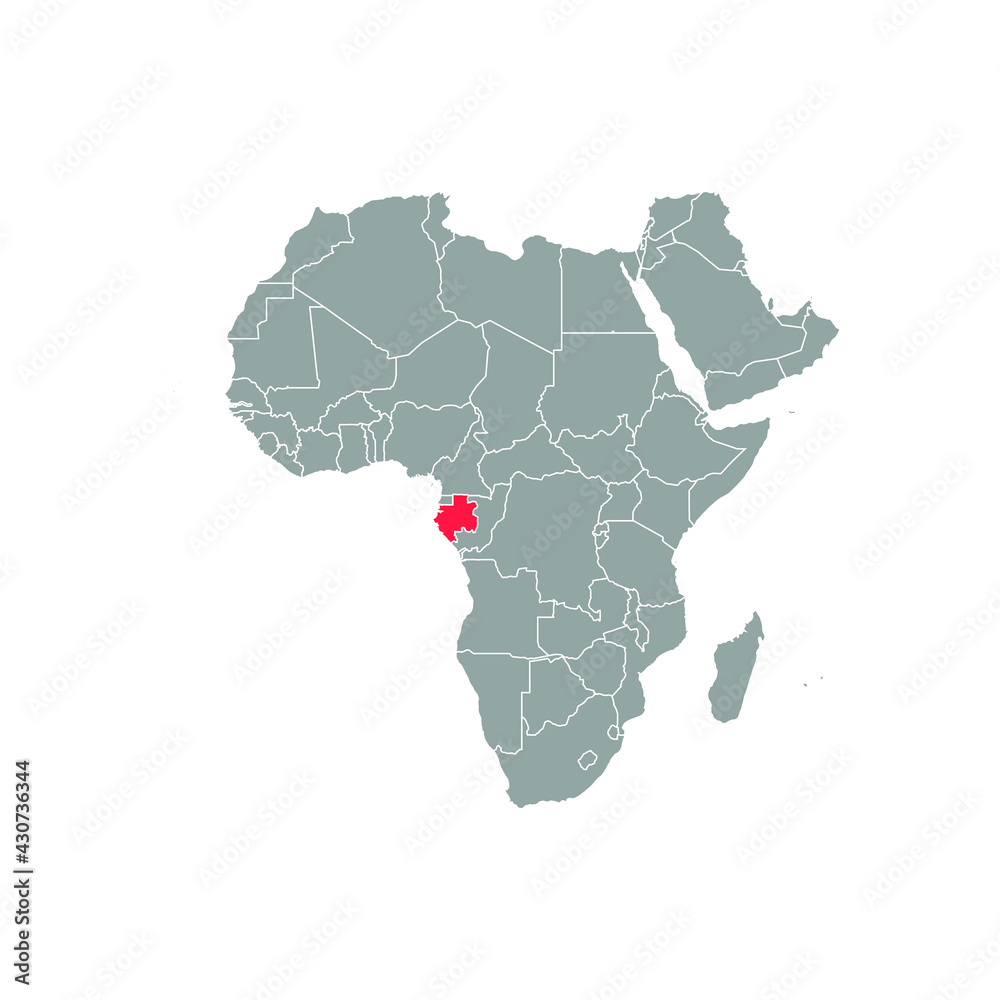 Obraz premium gabon Highlighted on africa Map Eps 10