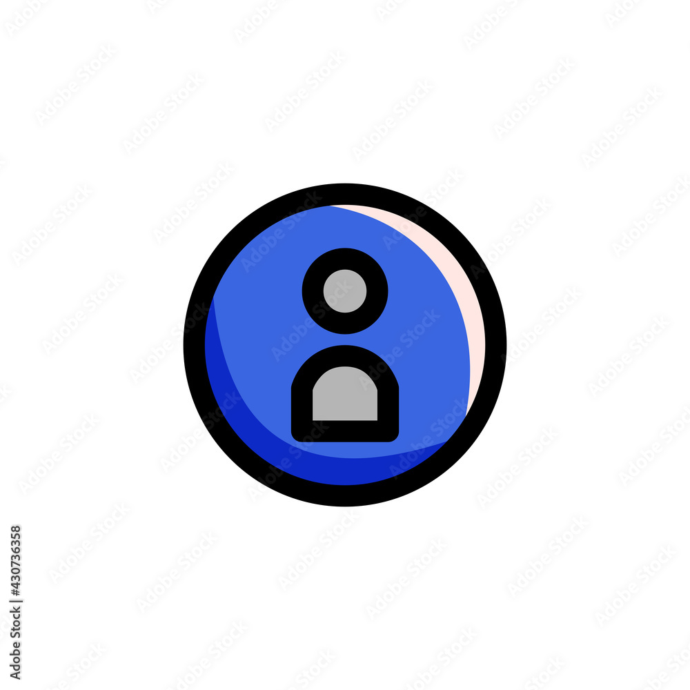 Account Icon, isolated on white. User Interface Outline Icon.. Account Icon, isolated on white. User Interface Outline Icon..