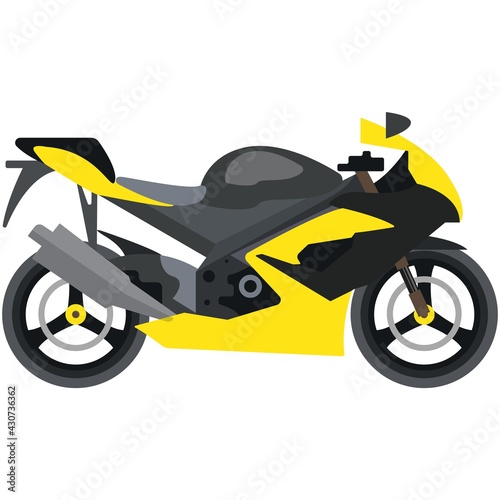 Motorbike vector, motorcycle illustration isolated on white