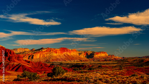 Sunset in the mountains of Capital Reef National Park 