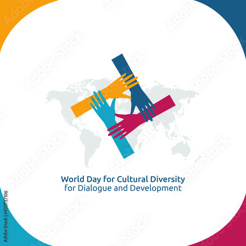 vector graphic of World Day for Cultural Diversity for Dialogue and Development celebration. flat design. flyer design.flat illustration.