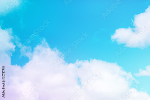 Blue sky  soft clouds. Tranquil relaxing abstract background