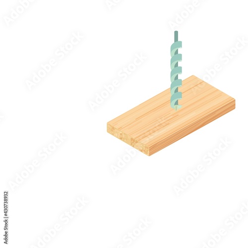 Auger bit icon. Isometric illustration of auger bit vector icon for web