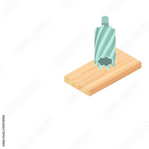 Annular cutter icon. Isometric illustration of annular cutter vector icon for web