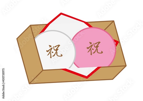 紅白まんじゅう　お祝いまんじゅう　焼印　化粧箱入り