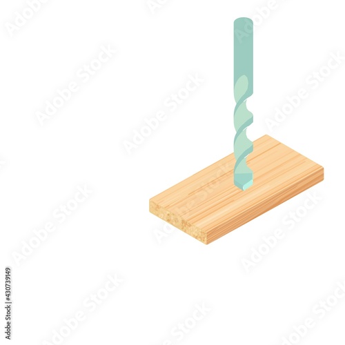 Masonry bit icon. Isometric illustration of masonry bit vector icon for web