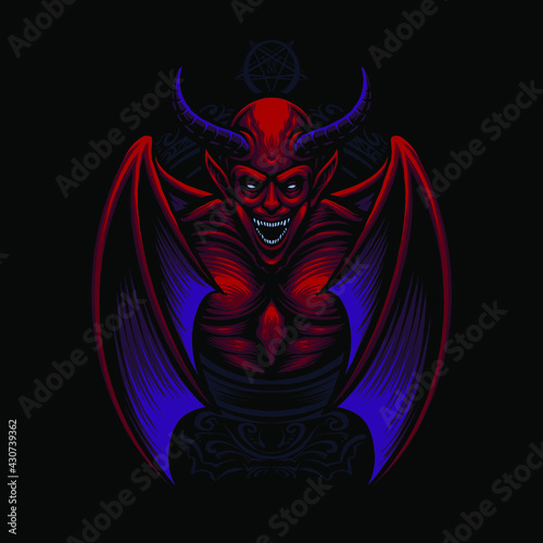 the king devil illustration vector