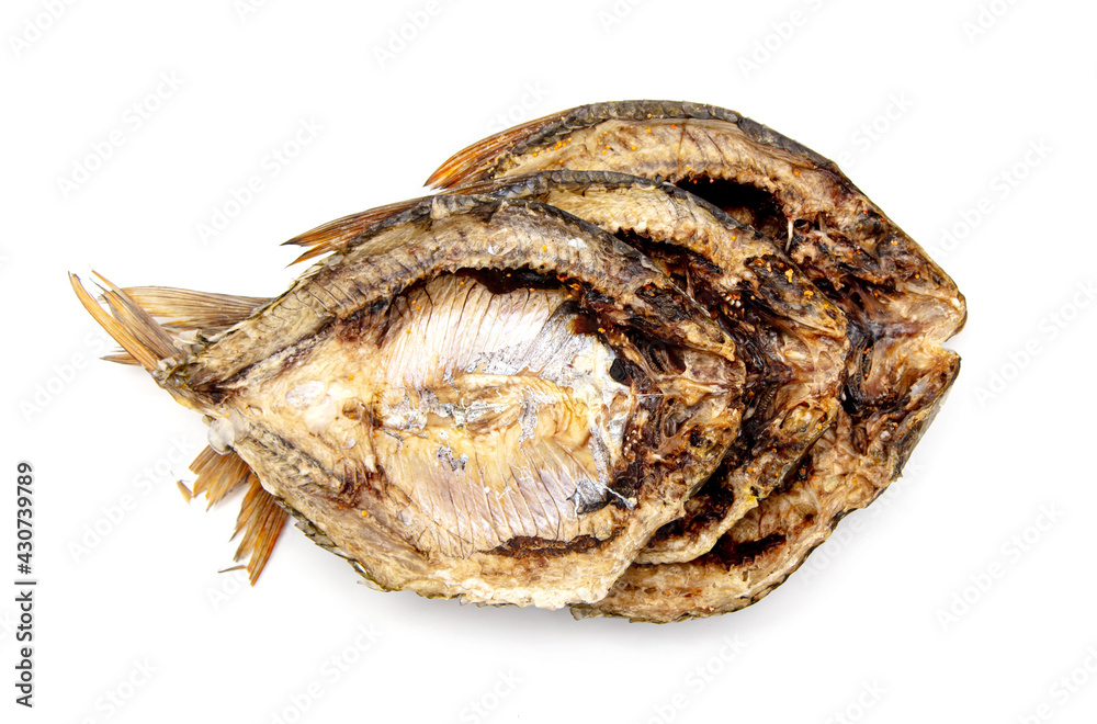 Dried fish isolated on a white