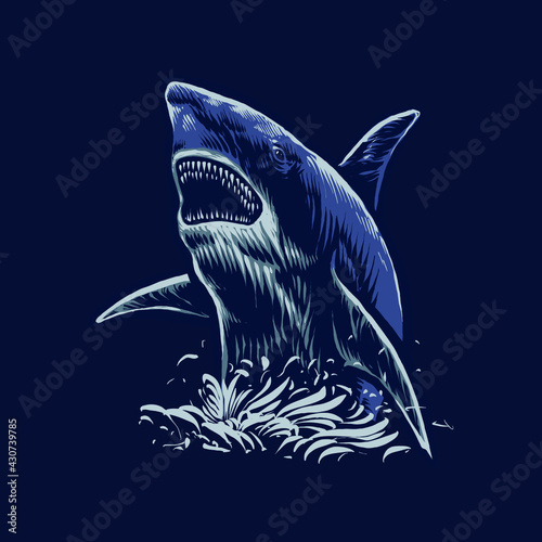 the blue shark attack illustration