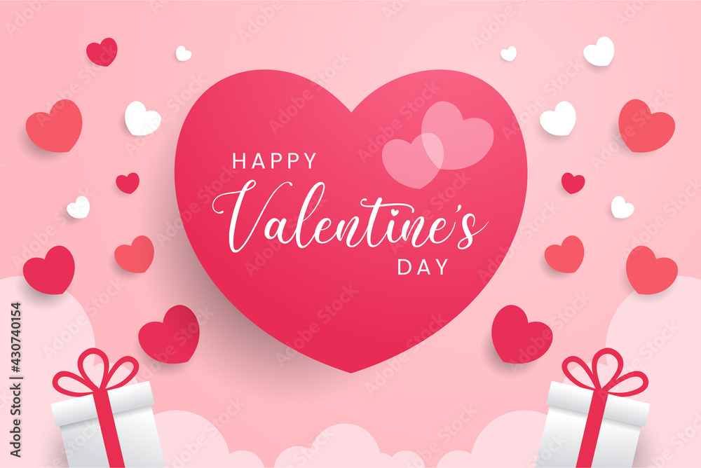 Valentine's day concept background. Perfect for or Cute love banner, design background, or greeting card. Vector illustration Valentine's day concept background. Perfect for or Cute love banner, design background, or greeting card. Vector illustration