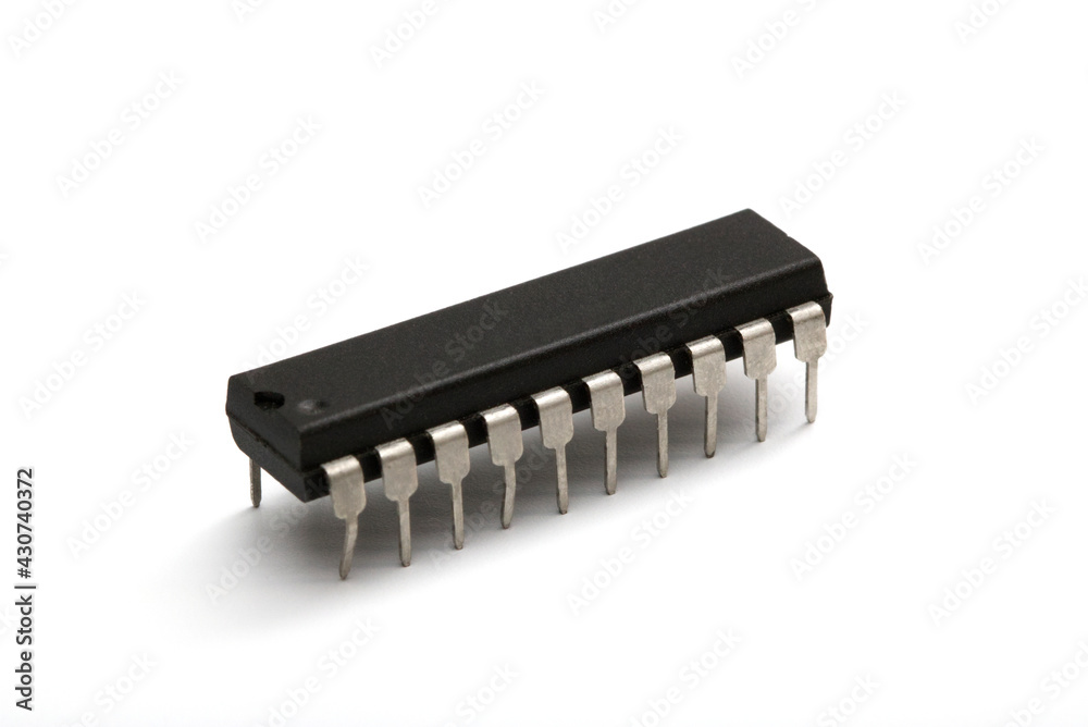 Black microchip isolated on white background. Black microchip isolated on white background.