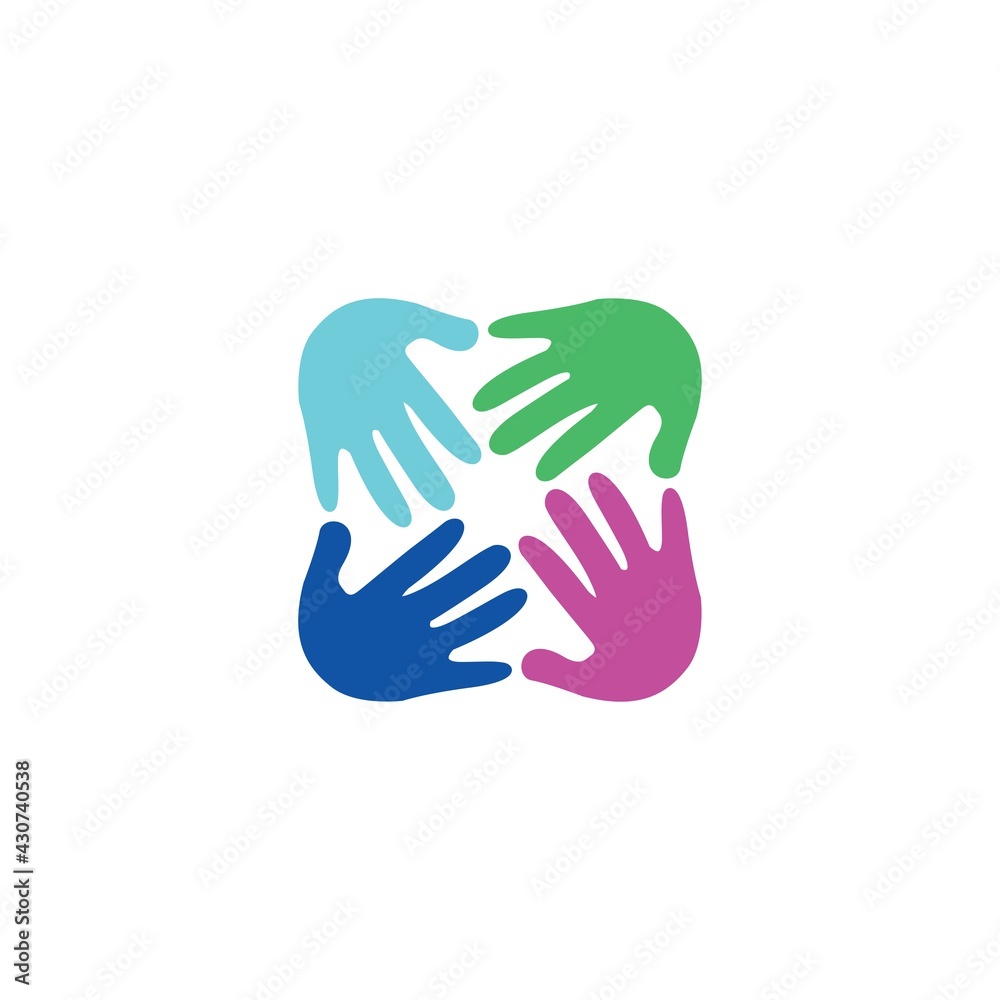 Fototapeta premium Round hand symbol logo design vector template