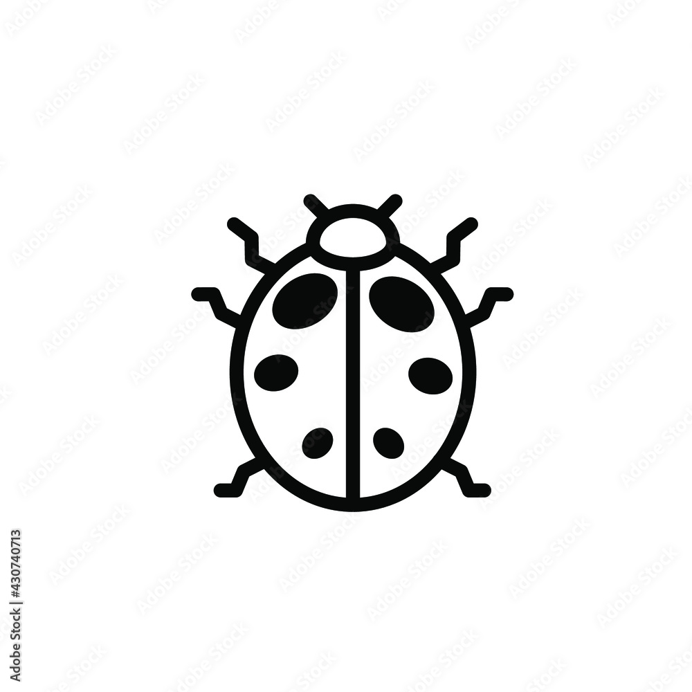 Vector ladybug line icon. Editable stroke. Insect illustration. Minimal beetle design Vector ladybug line icon. Editable stroke. Insect illustration. Minimal beetle design