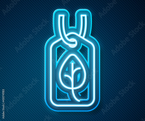 Glowing neon line Vegan food diet icon isolated Glowing neon line background. Organic, bio, eco symbol. Vegan, no meat, lactose free, healthy, fresh and nonviolent food. Vector