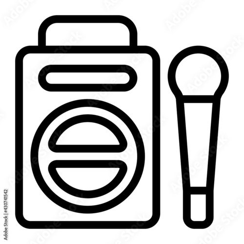 Boombox icon with outline style and pixel perfect base. Suitable for website design, logo, app and UI. Based on the size of the icon in general, so it can be reduced.