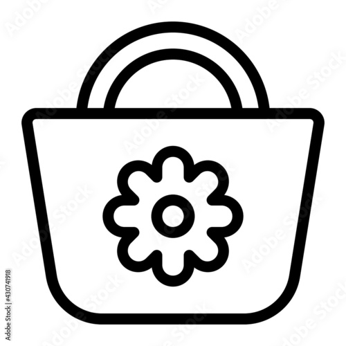 beach bag icon with outline style and pixel perfect base. Suitable for website design, logo, app and UI. Based on the size of the icon in general, so it can be reduced.