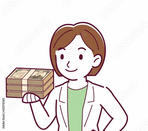 Young woman in a lab coat