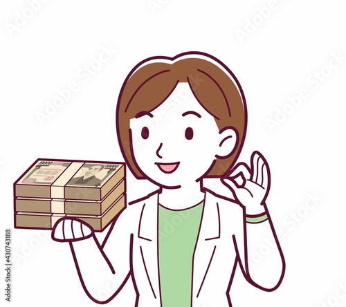 Young woman in a lab coat