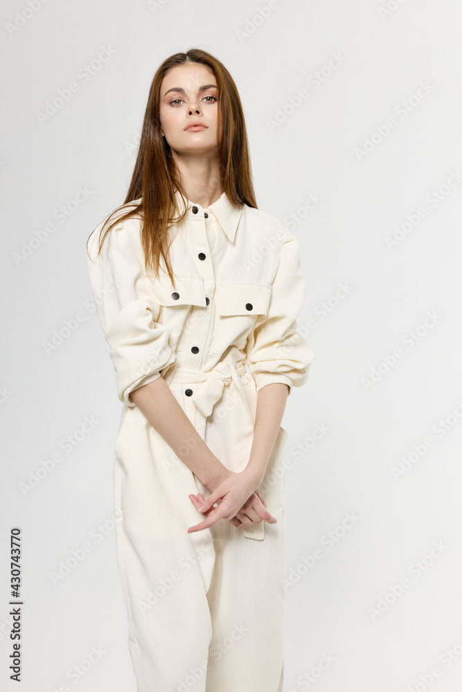 beautiful women in light clothes on isolated background fashion style cropped view beautiful women in light clothes on isolated background fashion style cropped view