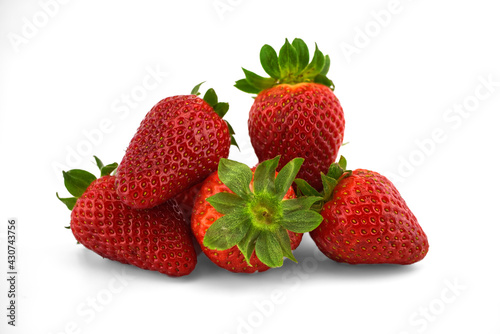 Garden strawberries isolated on white background