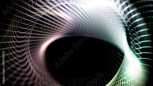 Abstract vector design with geometric curve composition.
