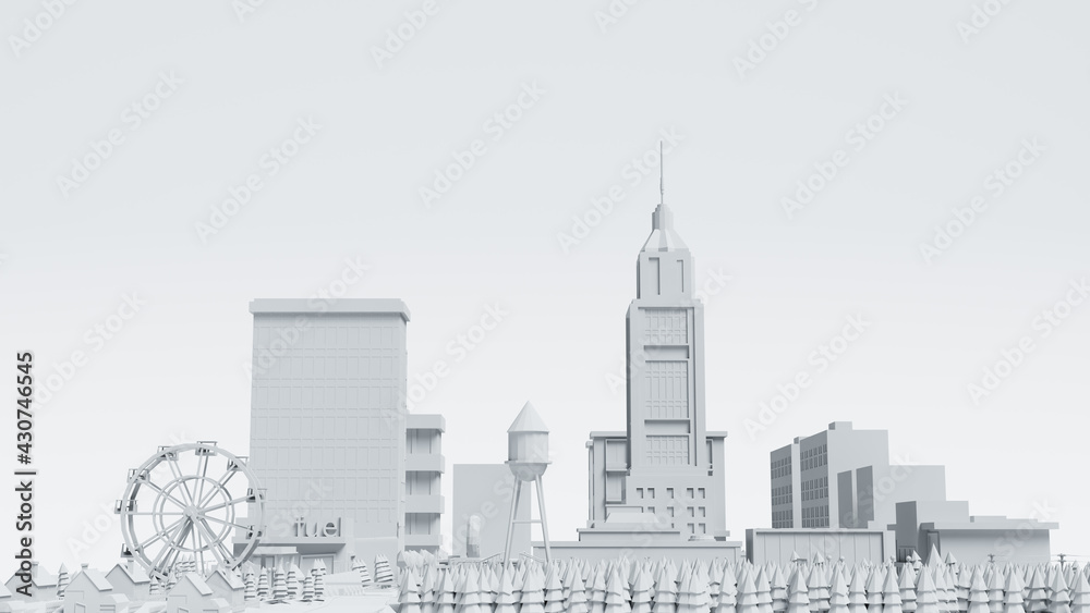 Fototapeta premium 3D render city