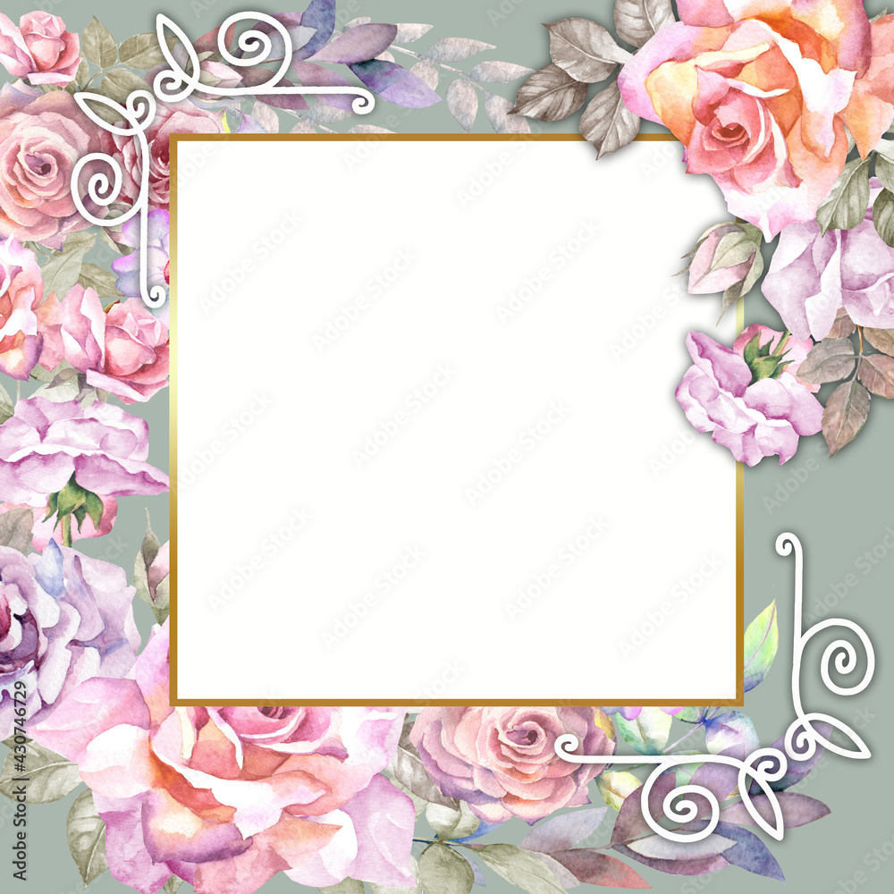 Obraz premium frame with roses