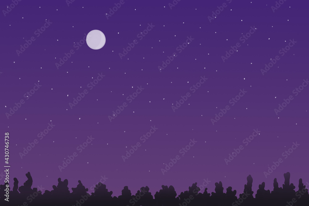 Naklejka premium Beautiful background of the night starry sky in the forest.