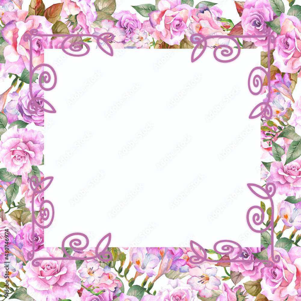 frame with flowers