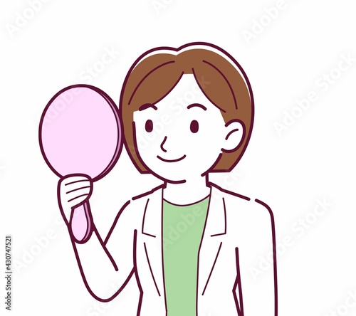 Young woman in a lab coat