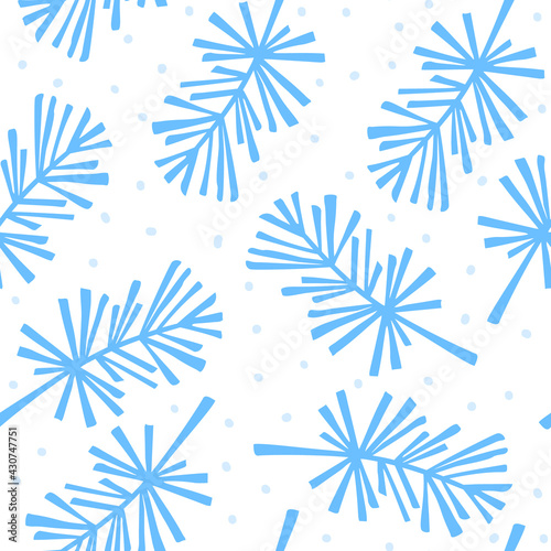 merry christmas and happy new year winter seasonal xmas seamless pattern with conifer tree branches, endless repeatable textue , vector illustration graphic