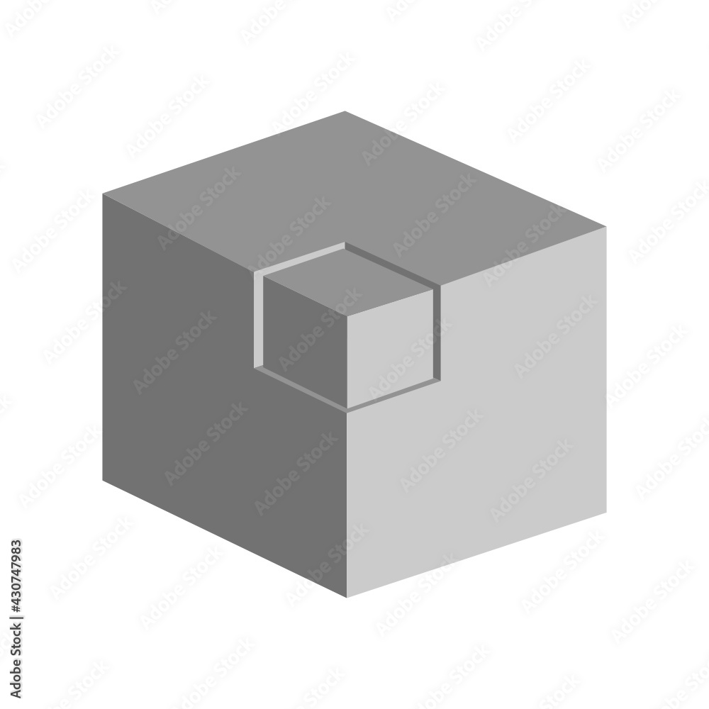 3D printer or cube abstract shape graphic or icon 3D printer or cube abstract shape graphic or icon