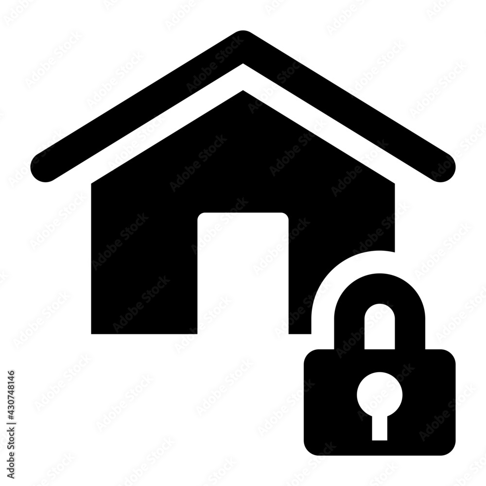 House Security Glyph Icon Vector House Security Glyph Icon Vector