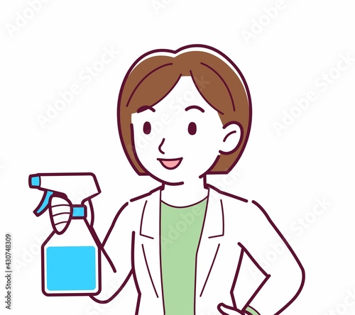 Young woman in a lab coat