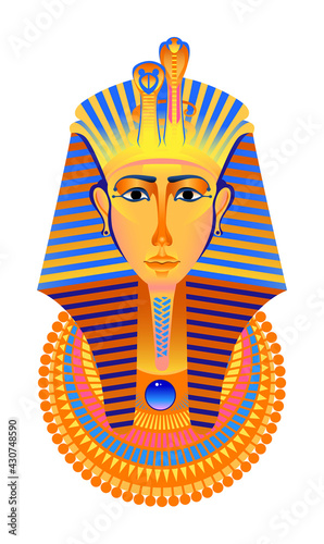 Pharaoh. Stylization for the culture of ancient Egypt. Vector graphics