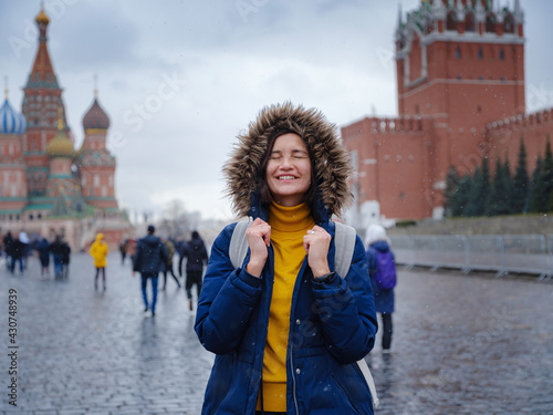 Asian tourist in travel vacations in winter Moscow © YURII Seleznov