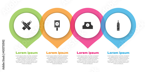Set Marker pen, Spray can nozzle cap, and . Business infographic template. Vector
