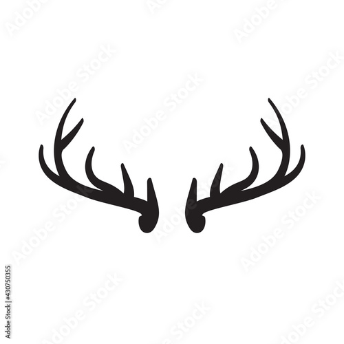 Black deer horn emblem, Vector illustration isolated
