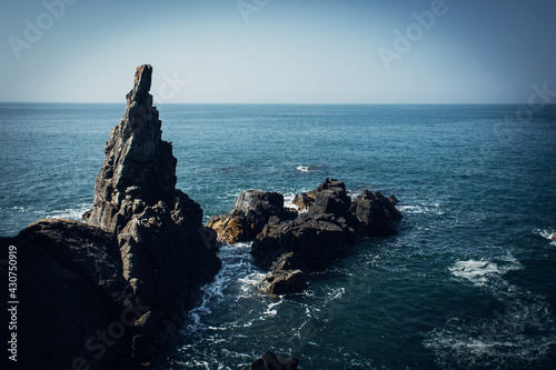 Rocks on the ocean background