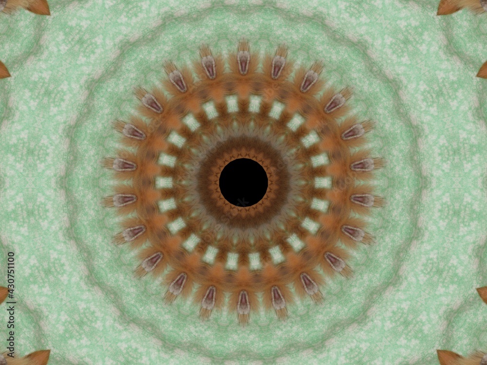 Kaleidoscope in Light Brown and Soft Green