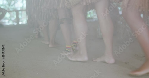 Indians of the Pataxó tribe during ritual. 4K.