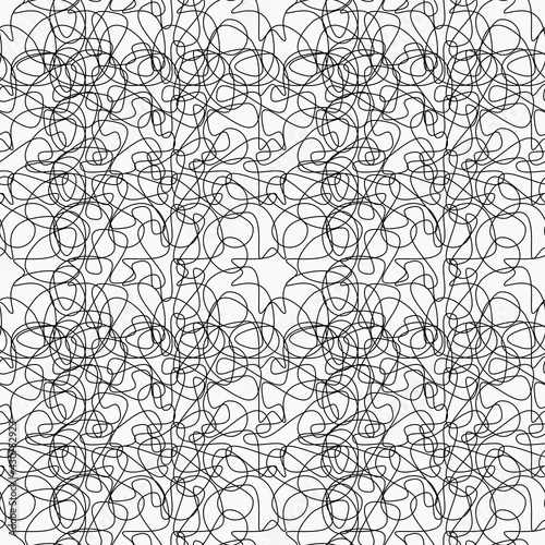Seamless scribbles pattern. Vector same scribbles and white background.