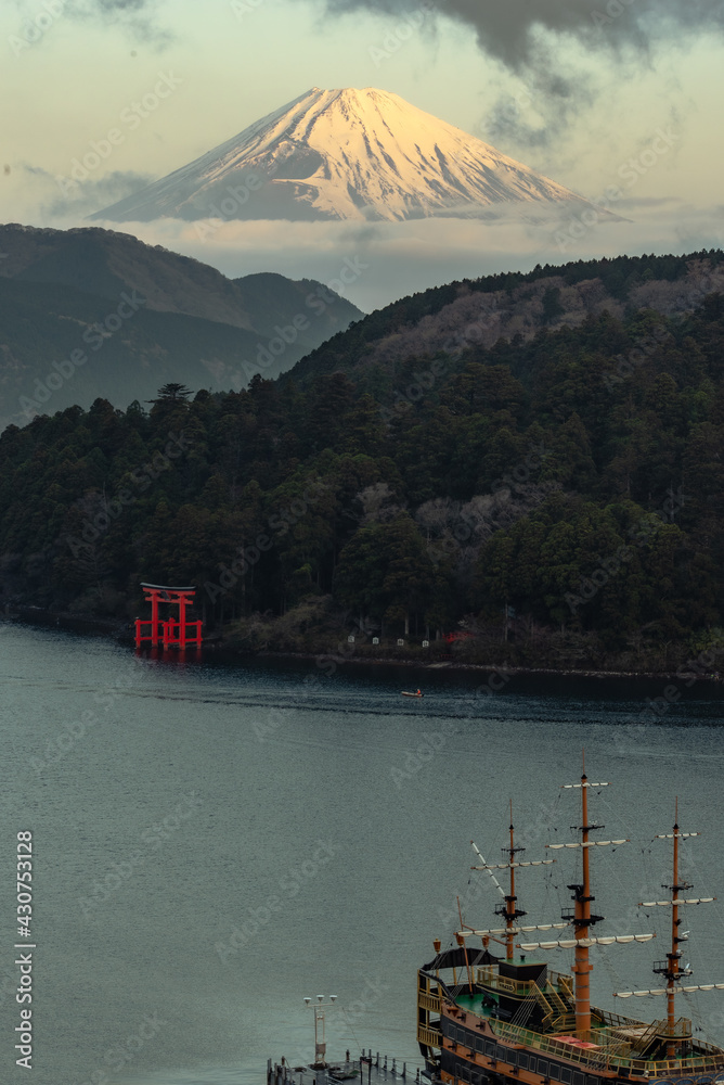 The箱根と富士山
