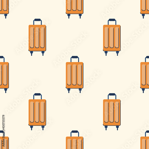 Suitcase. Seamless pattern for textiles and packaging. Vaccinations and new travel. Vector illustration