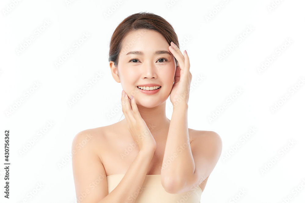 Beautiful young asian woman with clean fresh skin on white background, Face care, Facial treatment, Cosmetology, beauty and spa, Asian women portrait Beautiful young asian woman with clean fresh skin on white background, Face care, Facial treatment, Cosmetology, beauty and spa, Asian women portrait