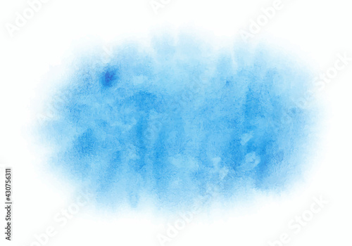 Vector Watercolor Blue Stain Isolated White