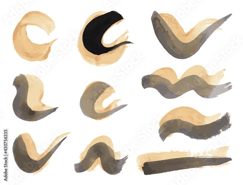 Set Watercolor Brush Stroke Isolated