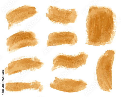 Watercolor Brush Strokes Isolated White Background